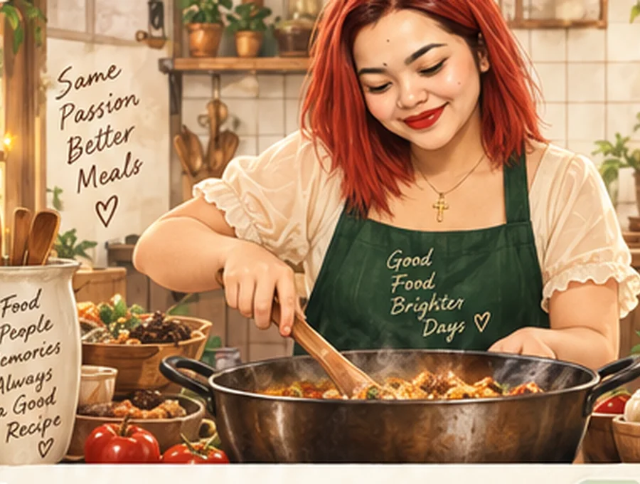 Illustrated kitchen scene